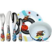 WMF Disney Cars 2 - Vajilla para niños 6 piezas- incluye plato- cuenco y cubertería (tenedor- cuchillo de mesa- cuchara…